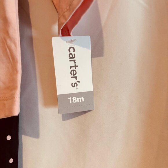 Carter’s Baby Girl 2-Piece Dinosaur Tee & Leggings Set Pink Black 18 Months - Picture 6 of 7